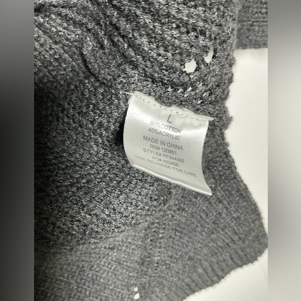 Long open front gray cardigan - Picture 6 of 6